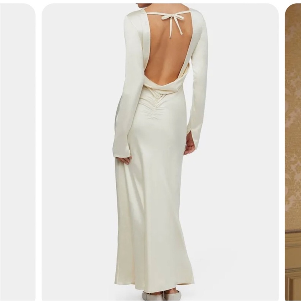 WEWOREWHAT Backless Gown Dress Ecru Women’s Size 4 7160